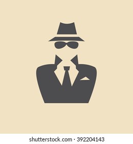 Man In Suit. Secret Service Agent Icon