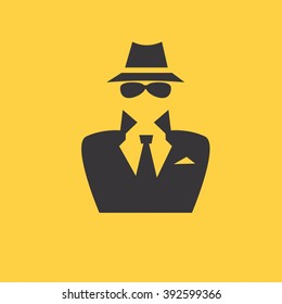 Man in suit. Secret service agent icon