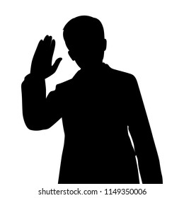 The man in suit silhouette vector