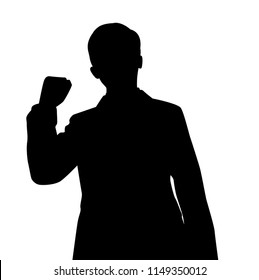 The man in suit silhouette vector