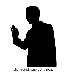 The man in suit silhouette vector