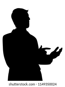 The man in suit silhouette vector