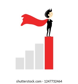 a man in a suit is standing on the steps of the diagram of infographics