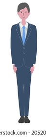 A man in a suit standing straight
