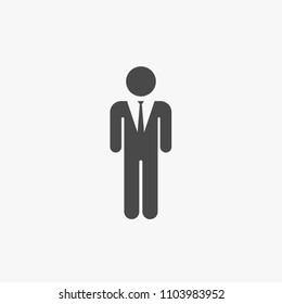Man in a suit standing vector icon smart fashion and business vector icon