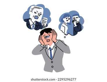 A man in a suit with a lot of stress Treatment and prevention of illness