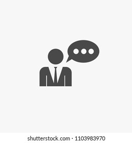 Man in suit talking vector icon eps10