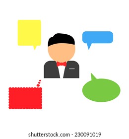 Man in suit with thought bubble