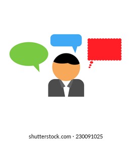 Man in suit with thought bubble