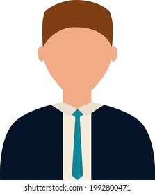 Man in a suit and tie, illustration, on a white background.