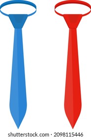 Man suit tie, illustration, vector on a white background.