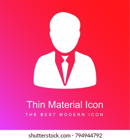 Man in suit and tie red and pink gradient material white icon minimal design
