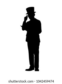 Man Suit Top Hat Silhouette Vector Stock Vector (Royalty Free ...
