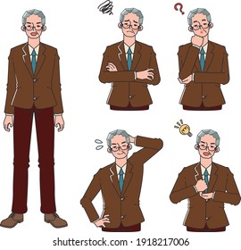 man in a suit is in various poses