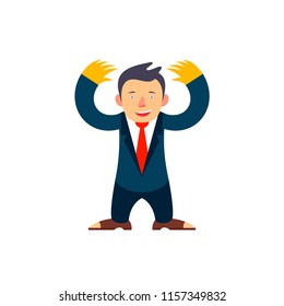 Man in suit. Vector, flat, illustration