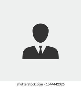 man in suit vector icon flat isolated sign