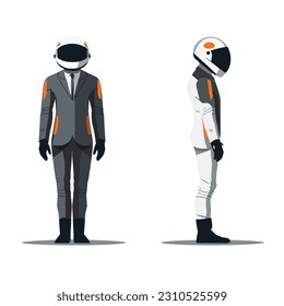 Man in a suit wearing space helmet vector isolated