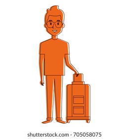 man with suitcase character