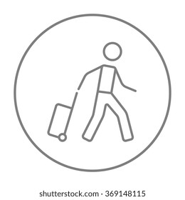 Mann mit Koffer-Strichsymbol.