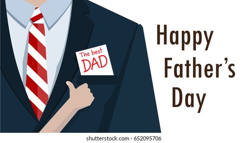 man suits and hand child like to paper The best Dad, Happy Father Day