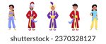 Man Sultan in Turban and Woman Princess from Arabian Fairy Tale Character Vector Set