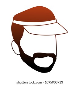 Man with summer hat red lines