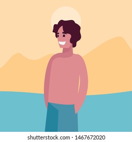 man summer time vacations design