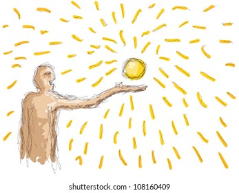 man and the sun