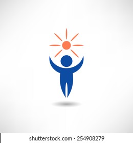 Man and sun icon