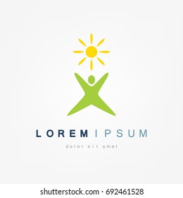 Man and sun icon