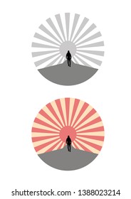 Man and sun logo design