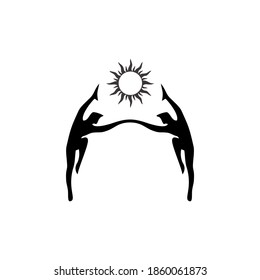 man and sun logo vector,design template