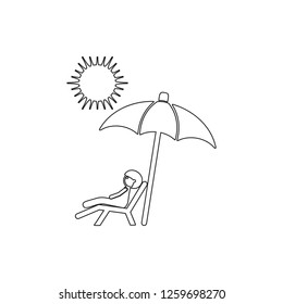 a man is sunbathing icon. Element of cyber security for mobile concept and web apps icon. Thin line icon for website design and development, app development