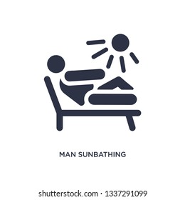man sunbathing isolated icon. Simple element illustration from behavior concept. man sunbathing editable logo symbol design on white background. Can be use for web and mobile.