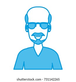 Man with sunglasses cartoon