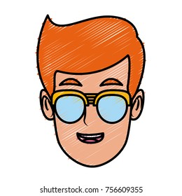 Man with sunglasses cartoon