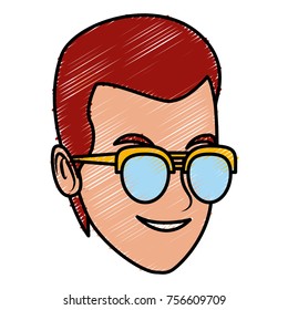 Man with sunglasses cartoon