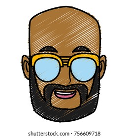 Man with sunglasses cartoon