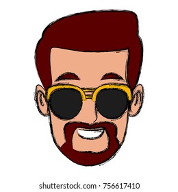 Man with sunglasses cartoon