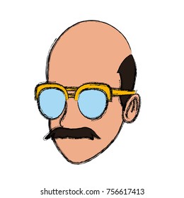 Man with sunglasses cartoon