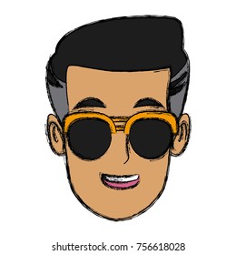 Man with sunglasses cartoon