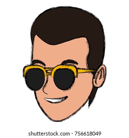 Man with sunglasses cartoon