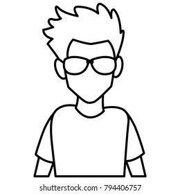 Man with sunglasses cartoon
