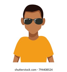 Man with sunglasses cartoon