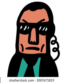 man with sunglasses and earphone