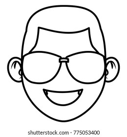 Man with sunglasses face