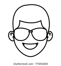 Man with sunglasses face