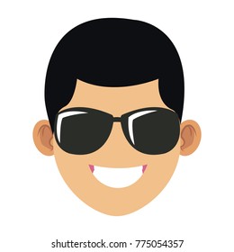 Man with sunglasses face