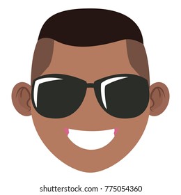 Man with sunglasses face