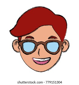 Man with sunglasses face